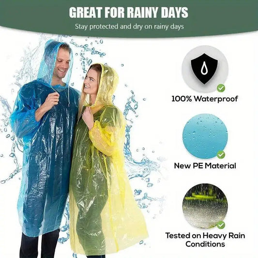 FULLY Reusable Wallet Rain Card Rain Coat for Adults (Set of 5)